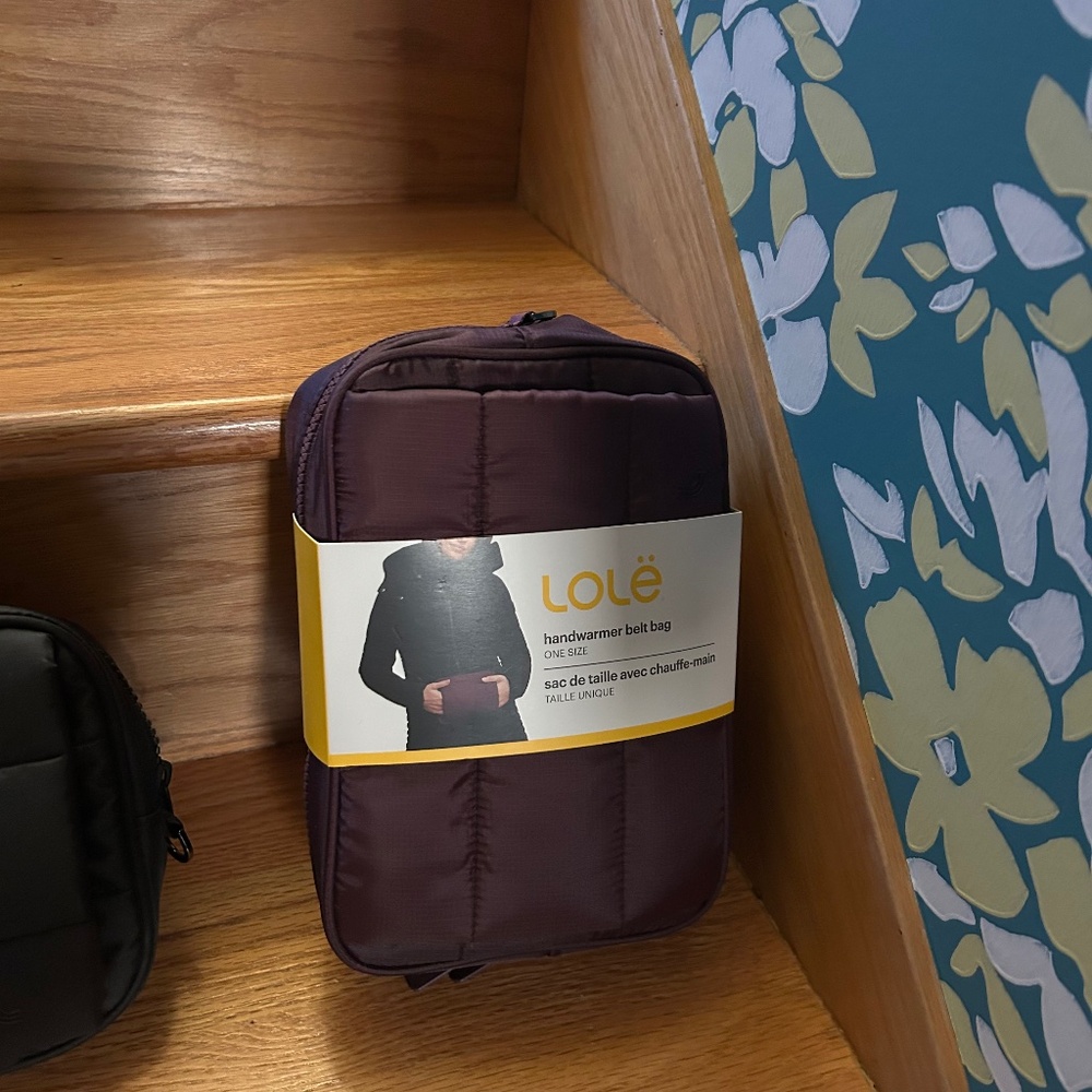 Lole Fanny pack with fuzzy hand pouch